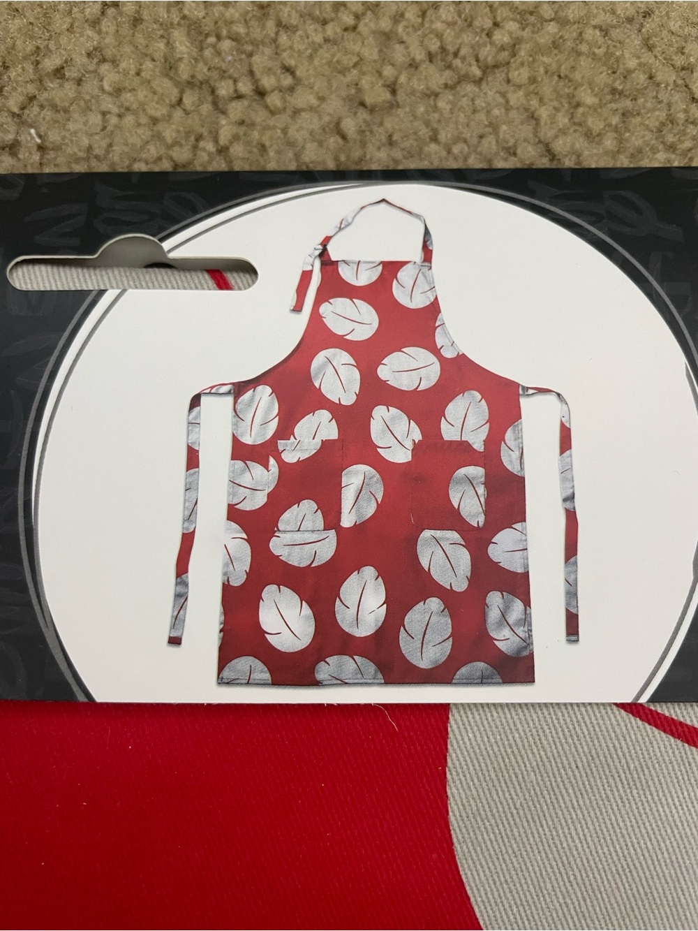 Disney Lilo & Stitch Red Apron with White Leaf Print Lilo’s Dress Pattern